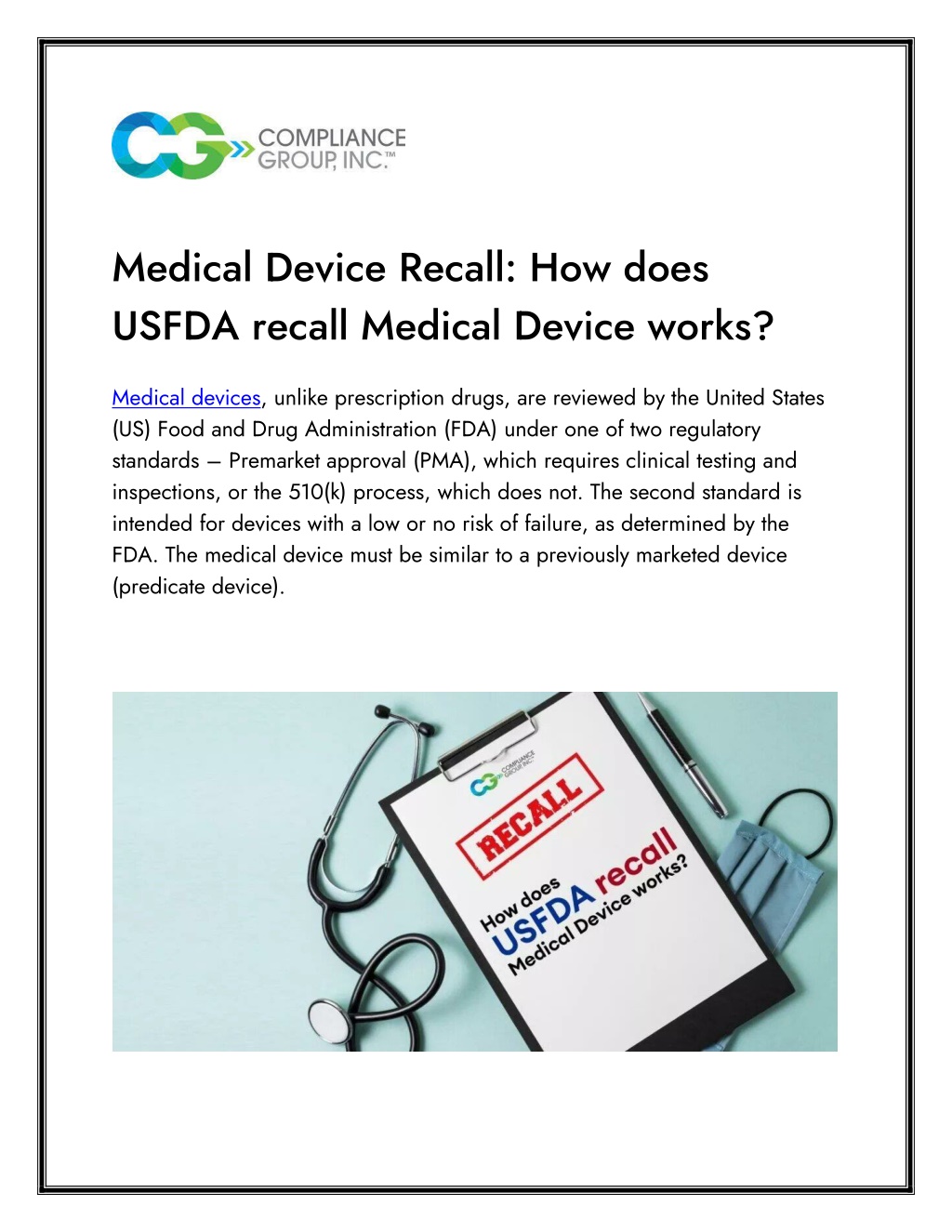 PPT - Medical Device Recall How Does USFDA Recall Medical Device Works ...