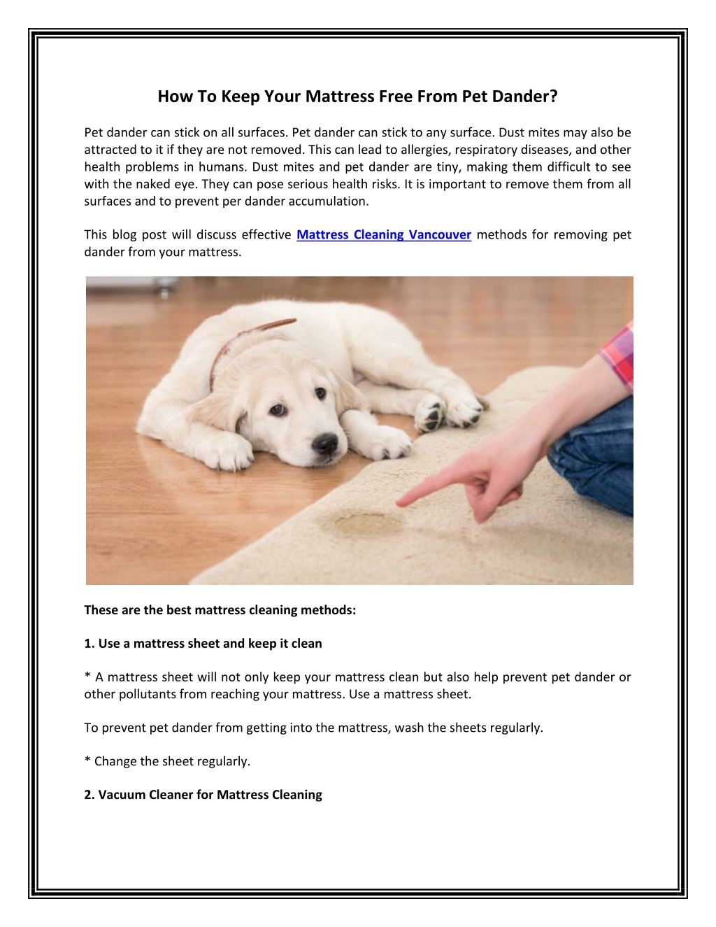 PPT - How To Keep Your Mattress Free From Pet Dander-converted ...