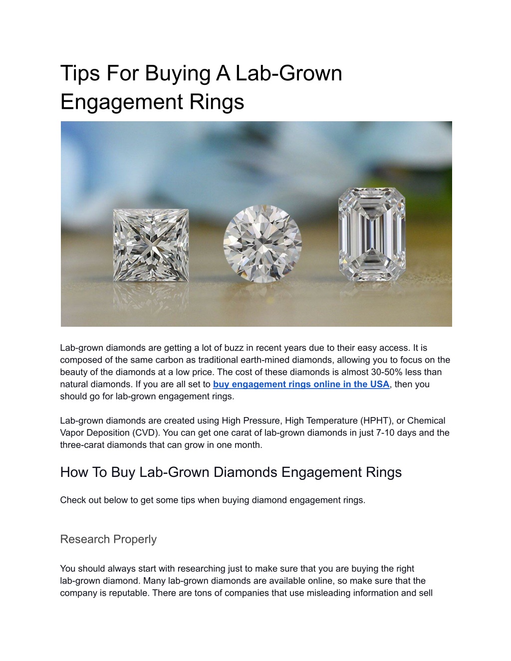 PPT - Tips For Buying A Lab-Grown Engagement Rings PowerPoint ...