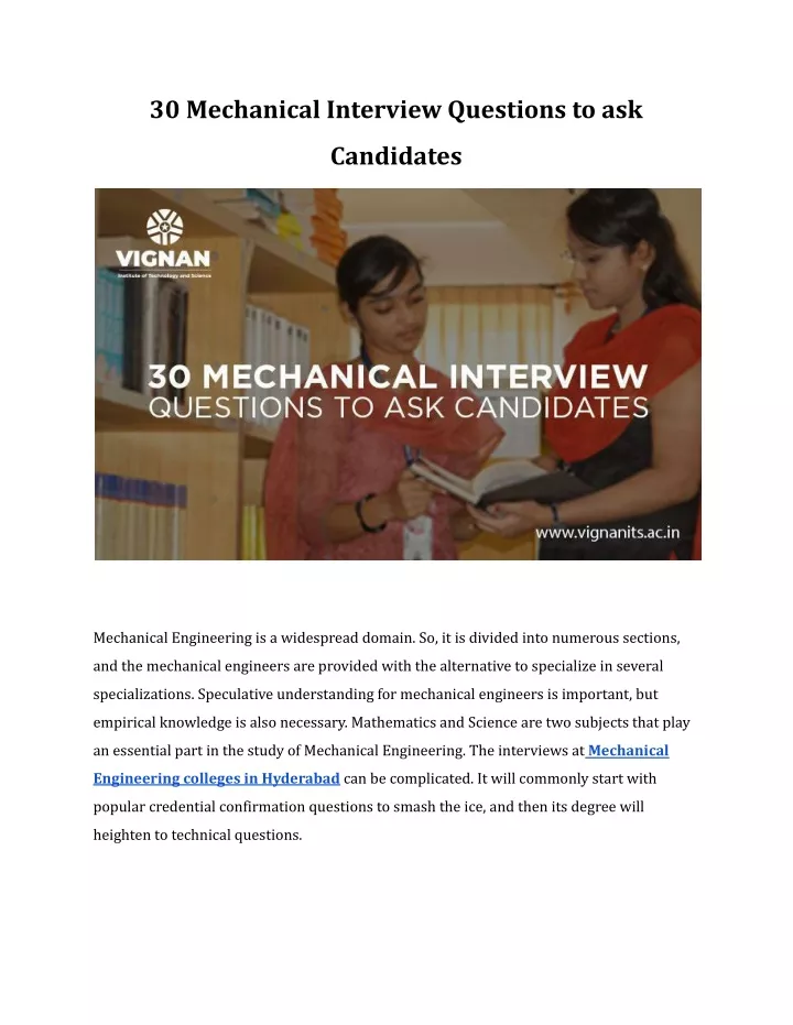 PPT 30 Mechanical Interview Questions To Ask Candidates PowerPoint   30 Mechanical Interview Questions To Ask N 