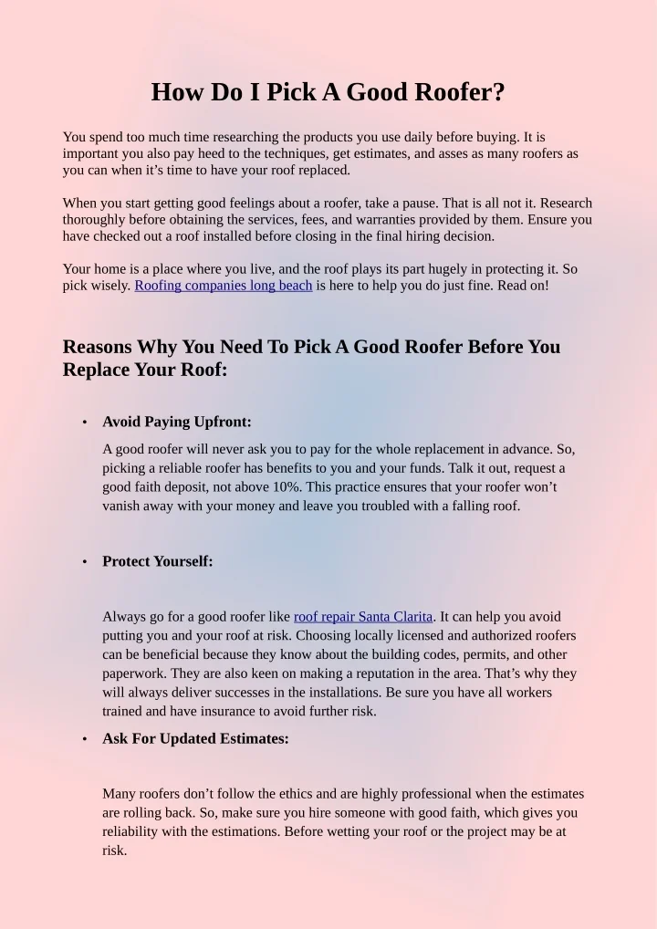 PPT How Do I Pick A Good Roofer PowerPoint Presentation, free