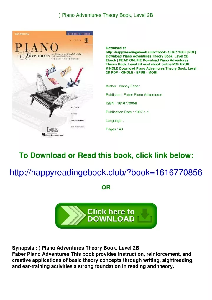 PPT - ) Piano Adventures Theory Book Level 2B