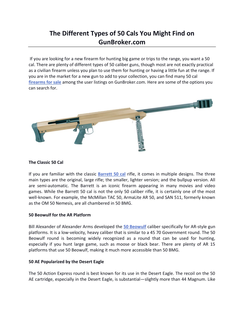 PPT - The Different Types of 50 Cals You Might Find on GunBroker.com ...
