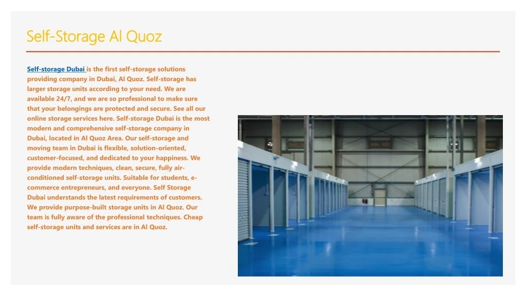 PPT Self Storage In Dubai PowerPoint Presentation, free download ID