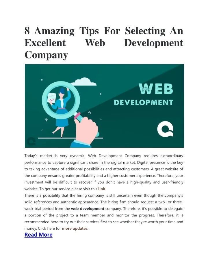 Excellent Tips PPT - 8 Amazing Tips For Selecting An Excellent Web Development Company ...