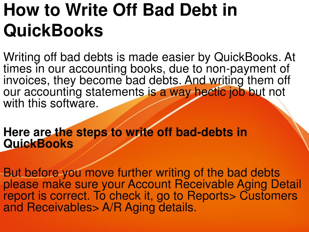 PPT How to Write Off Bad Debt in QuickBooks PowerPoint Presentation