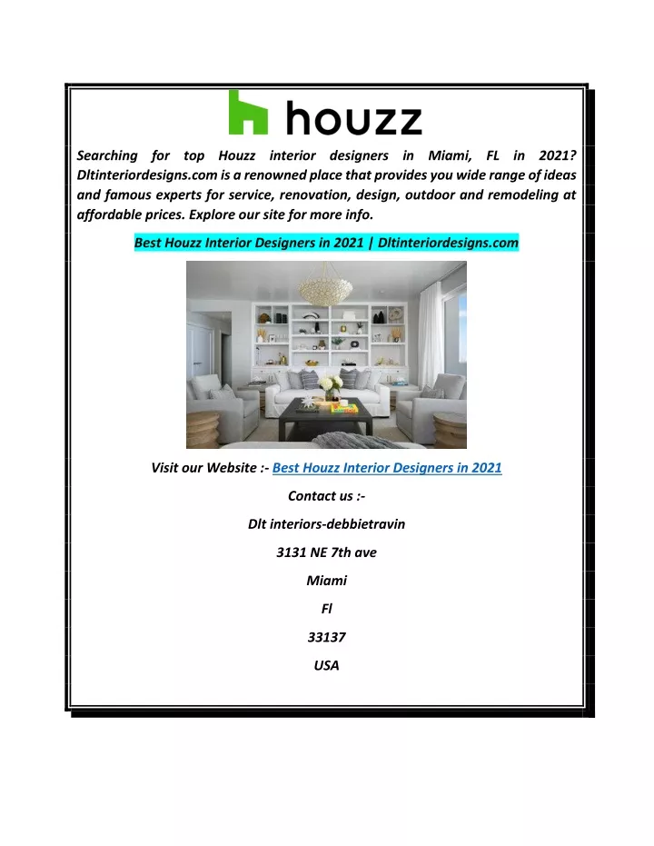 PPT - Best Houzz Interior Designers in 2021 Dltinteriordesigns.com