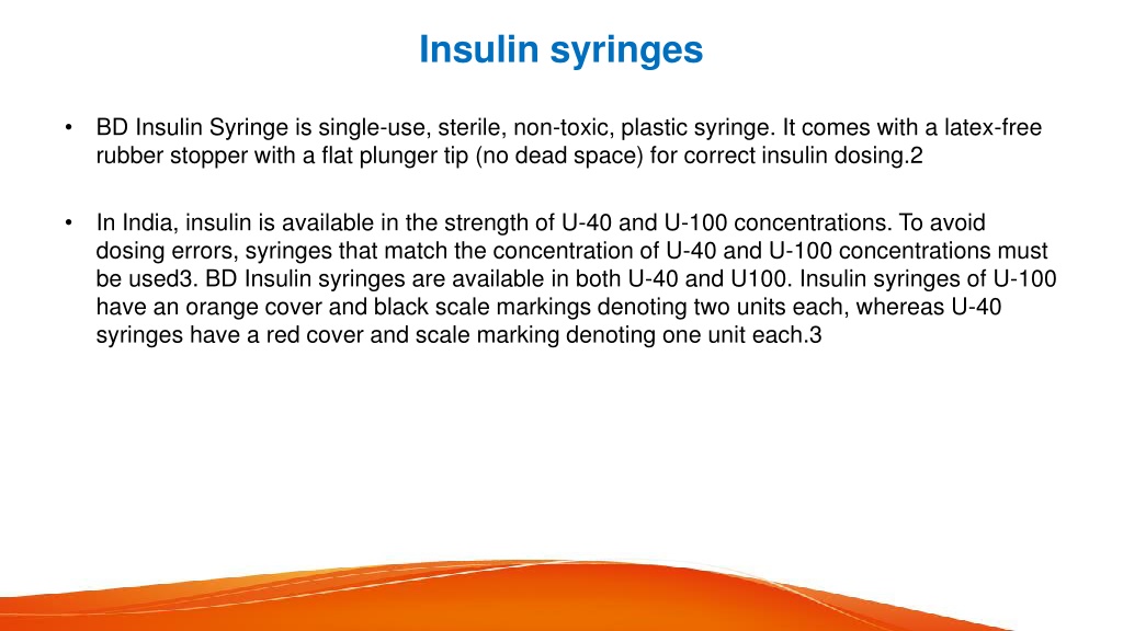 PPT - BD Ultrafine Insulin Injection, Insulin Syringes & Needles ...