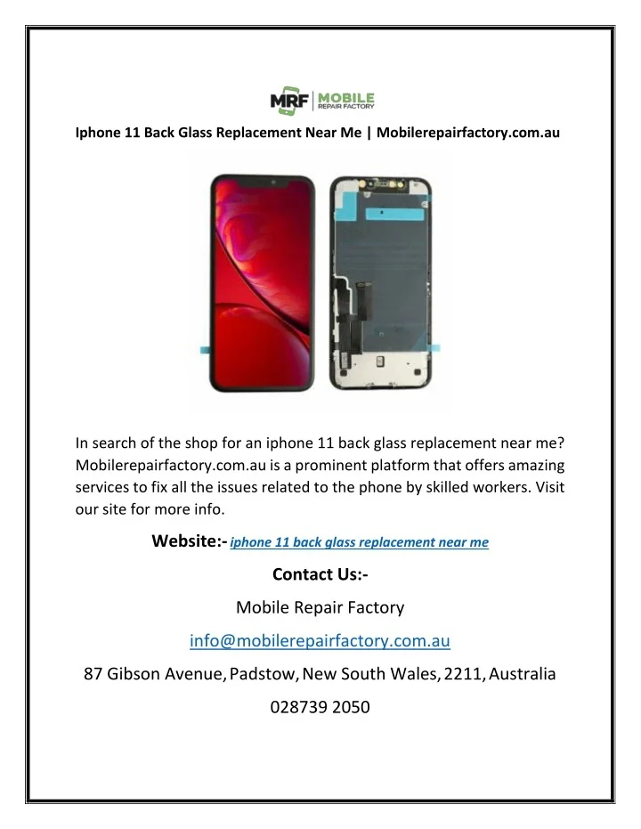 PPT Iphone 11 Back Glass Replacement Near Me Mobilerepairfactory