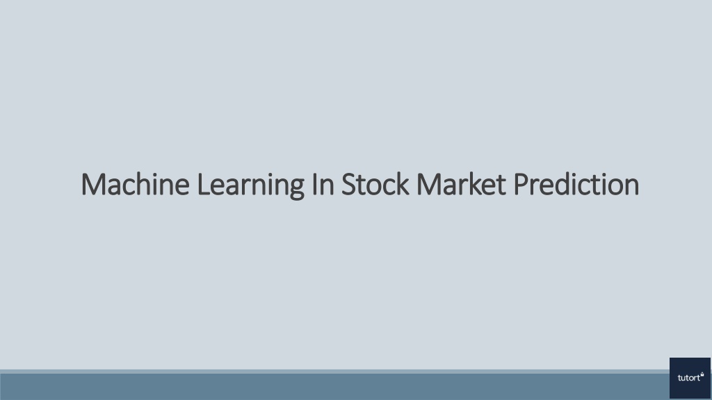 Ppt for stock prediction using hot sale machine learning