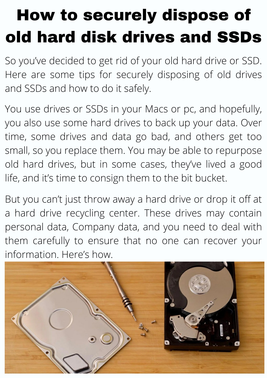 How To Dispose Of Hard Drives Reddit at Lewis blog