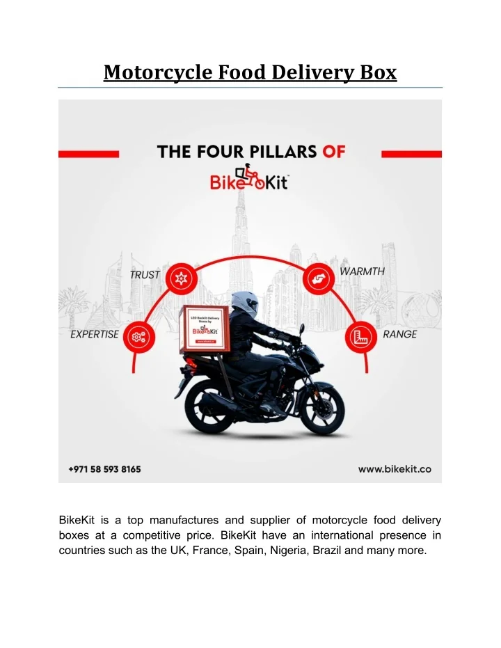 PPT Motorcycle Food Delivery Box PowerPoint Presentation, free