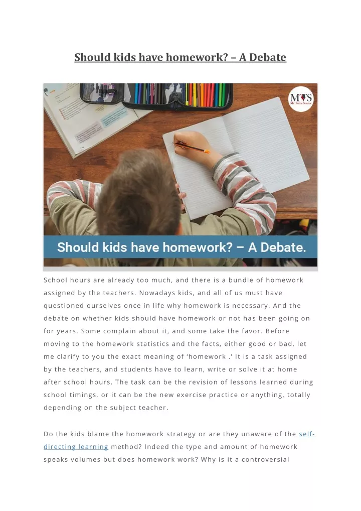 nativist should kids have homework
