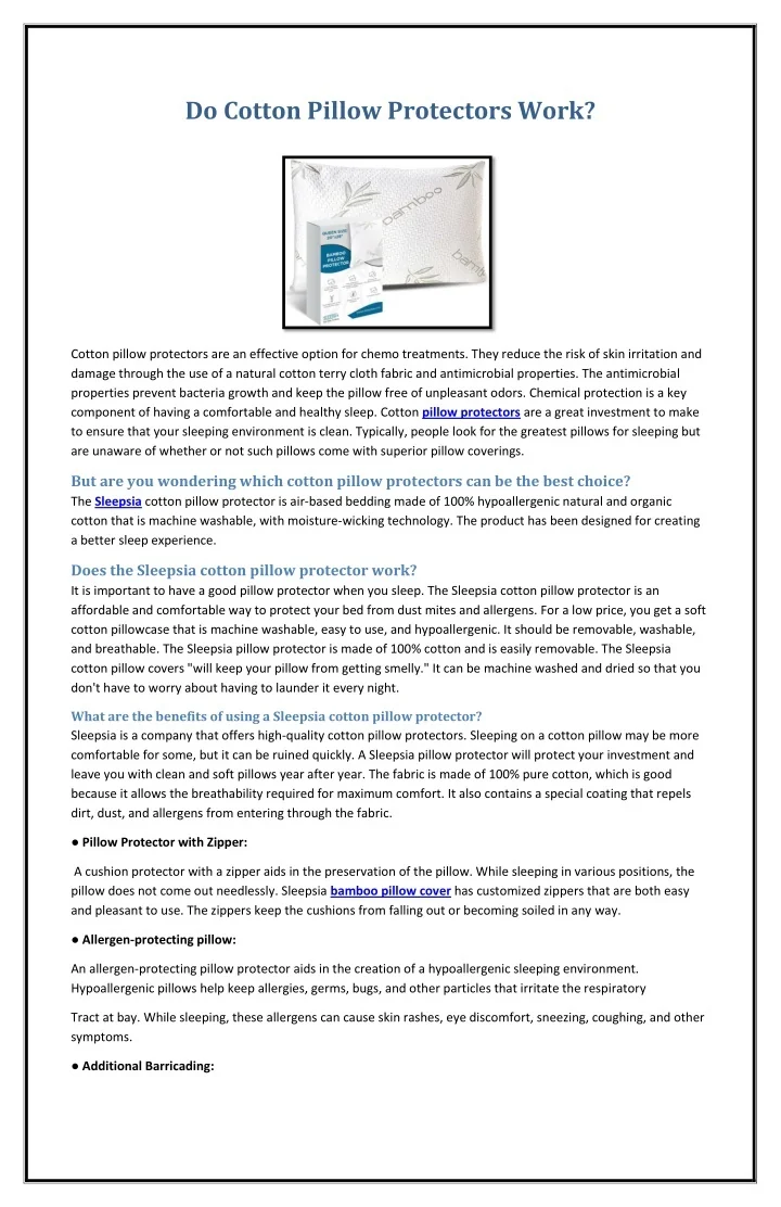 PPT Do Cotton Pillow Protectors Work PowerPoint Presentation, free