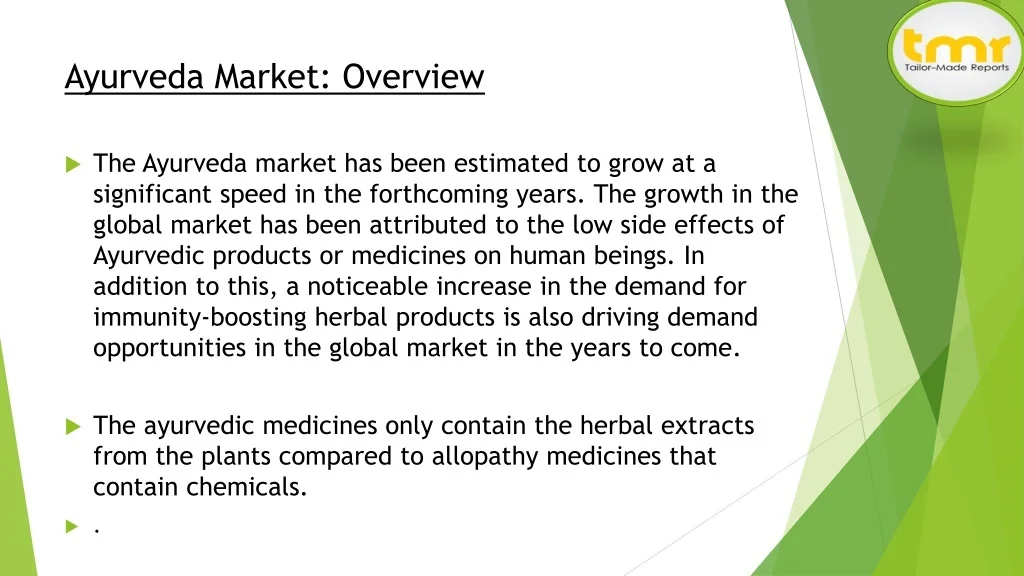 PPT Ayurveda Market Global Industry Forecast over 2020 2030