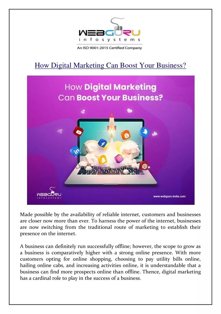 PPT - How Digital Marketing Can Boost Your Business? PowerPoint ...