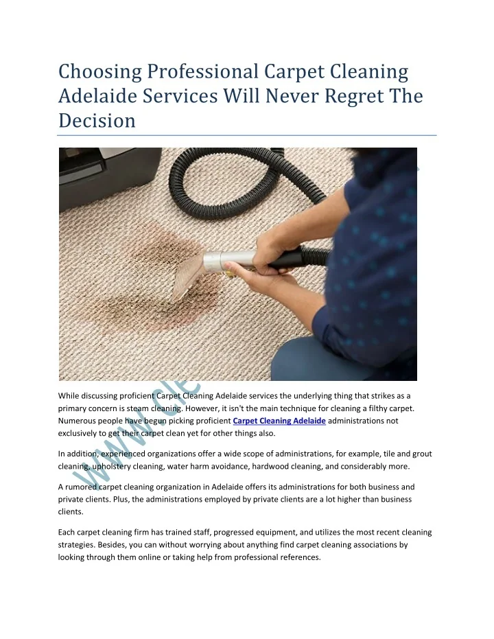 PPT Choosing Professional Carpet Cleaning Adelaide Services Will