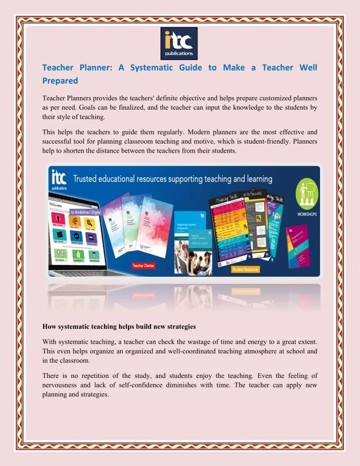 PPT Teacher Planner A Systematic Guide To Make A Teacher Well 