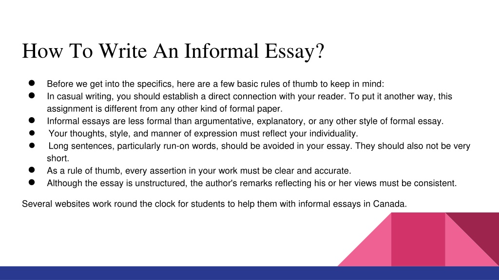 informal essays topics