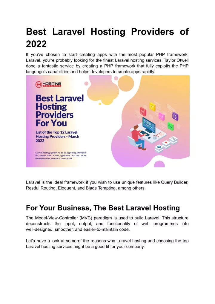 PPT - Best Laravel Hosting Providers Of 2022 PowerPoint Presentation ...