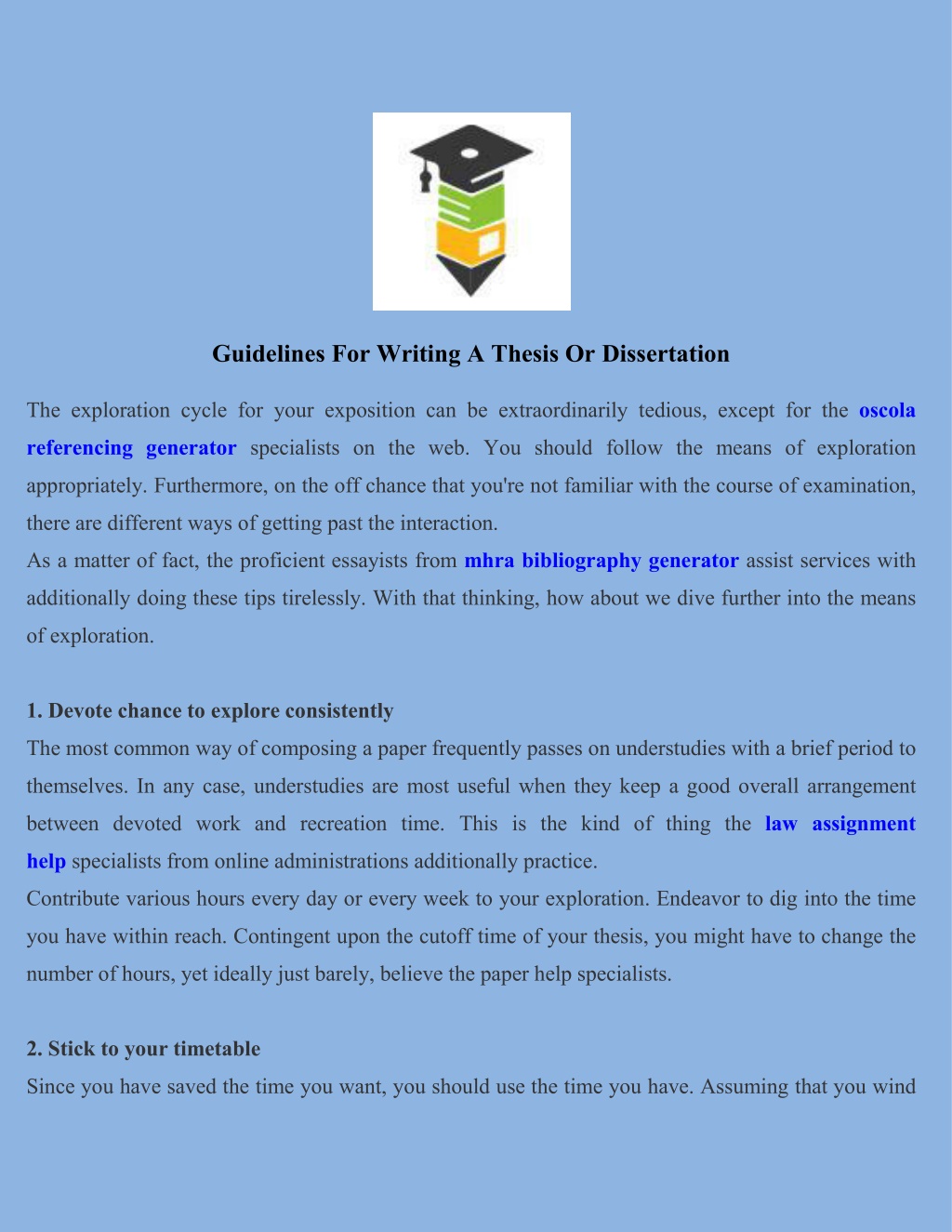 thesis writing guidelines ppt