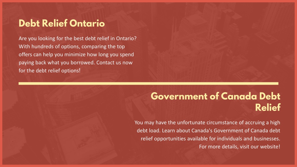 Debt relief canada