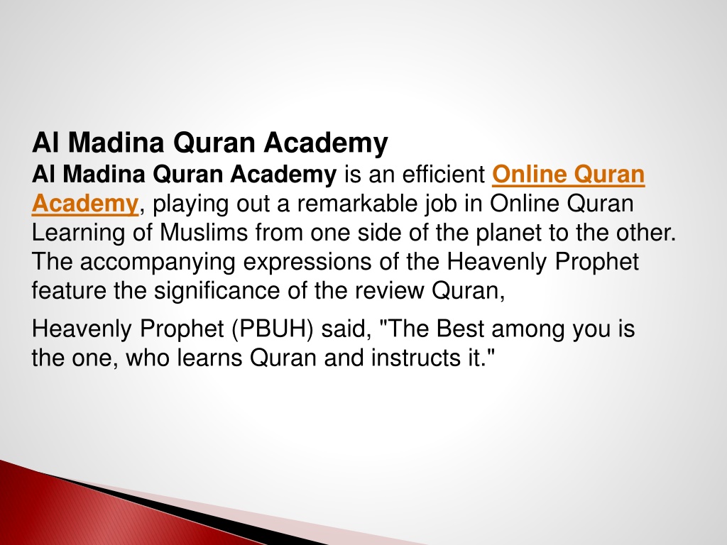 PPT to Al Madina Quran Academy Online Quran Academy