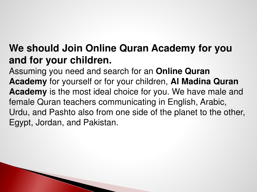 PPT to Al Madina Quran Academy Online Quran Academy