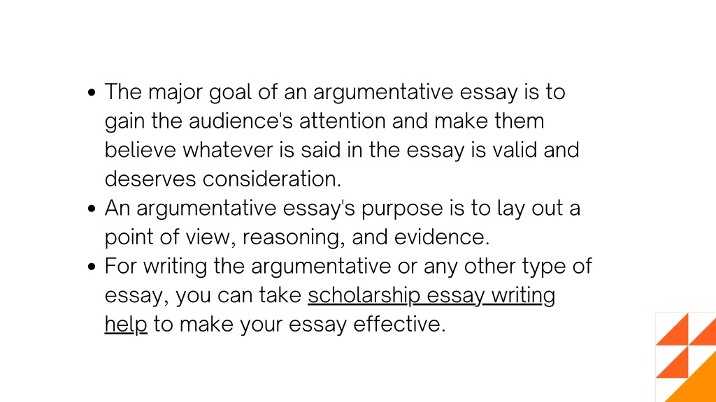 goal of argumentative essay