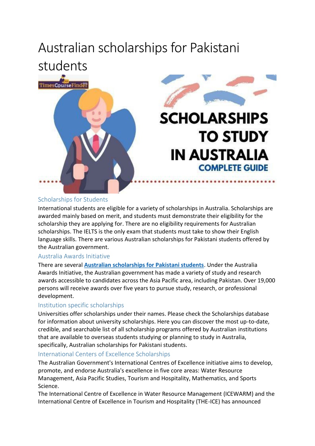 phd scholarships in australia for pakistani students