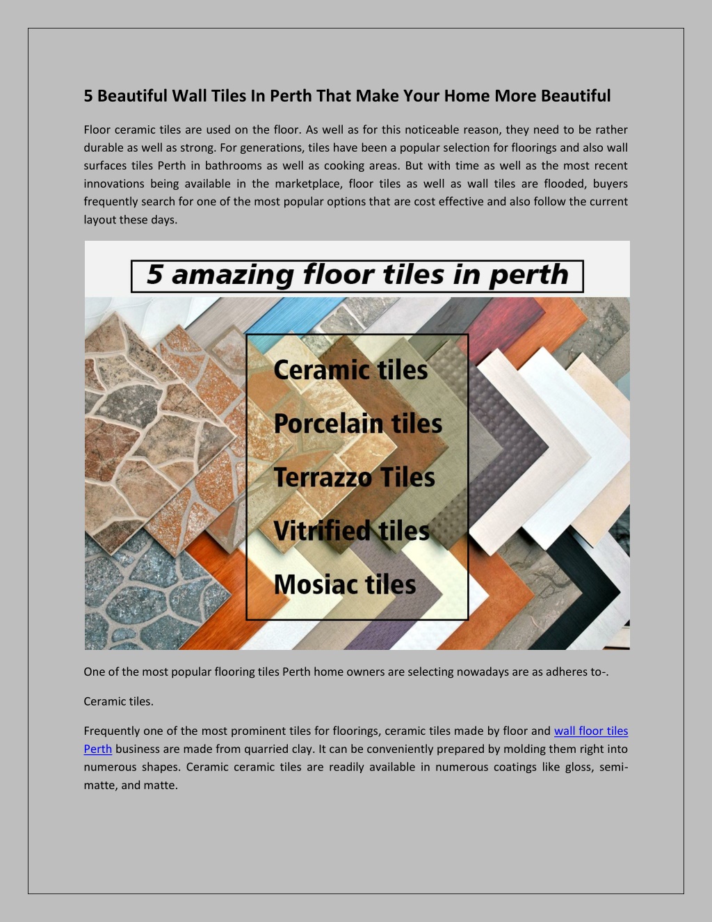 PPT - 5 Beautiful Wall Tiles In Perth That Make Your Home More Beautiful  PowerPoint Presentation - ID:11217064