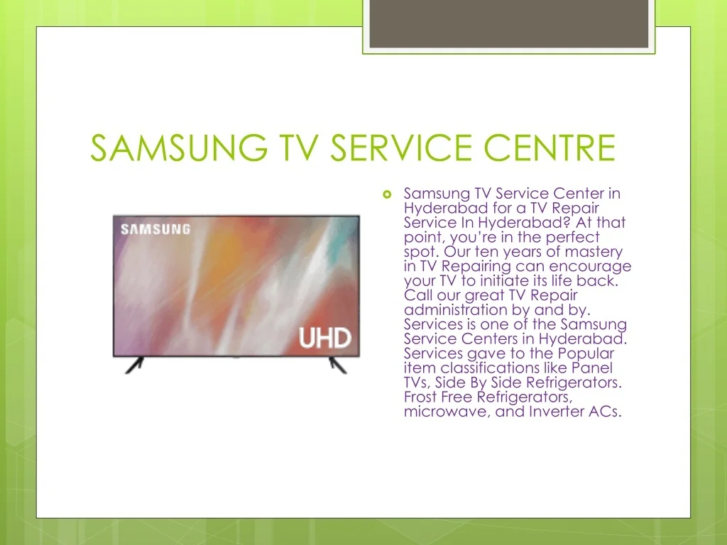 PPT SAMSUNG TV SERVICE CENTRE PowerPoint Presentation, free download