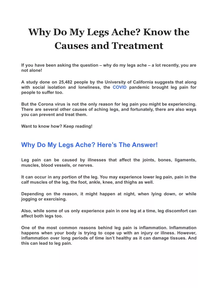 ppt-why-do-my-legs-ache-know-the-causes-and-treatment-powerpoint-presentation-id-11219150