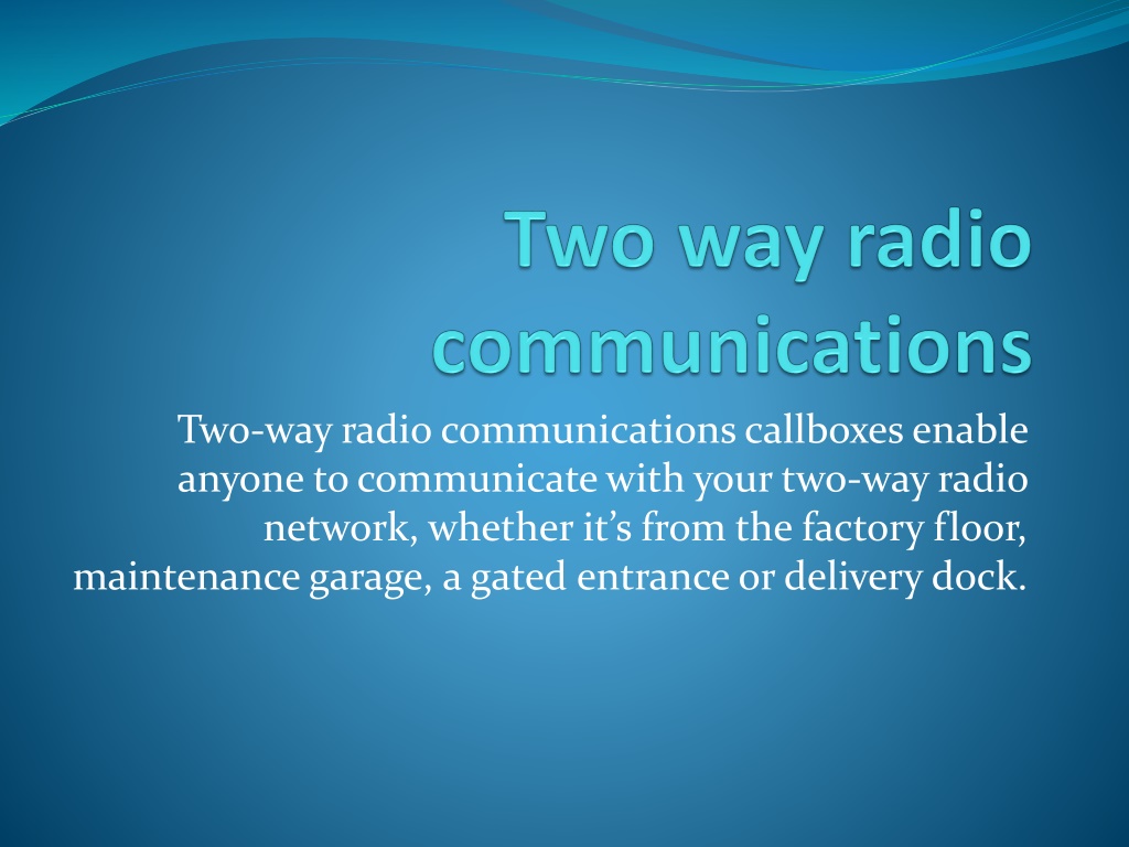 PPT Two way radio communications PowerPoint Presentation, free