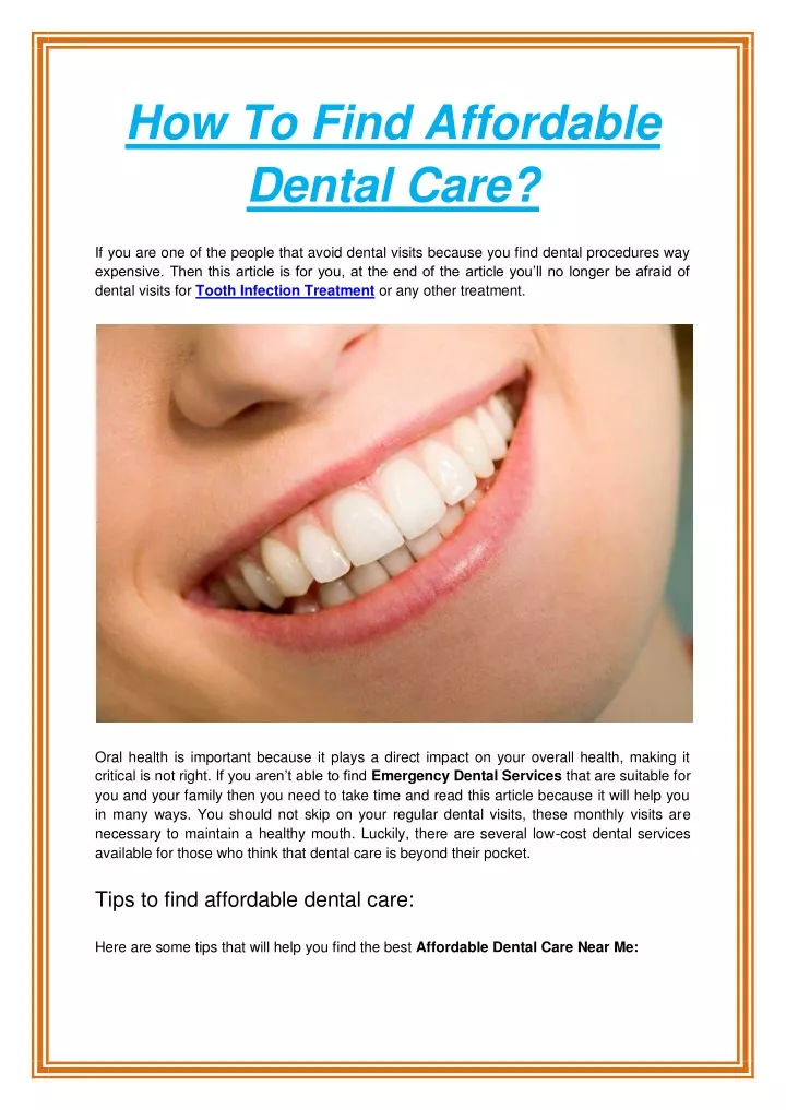 PPT - How To Find Affordable Dental Care PowerPoint Presentation, Free ...