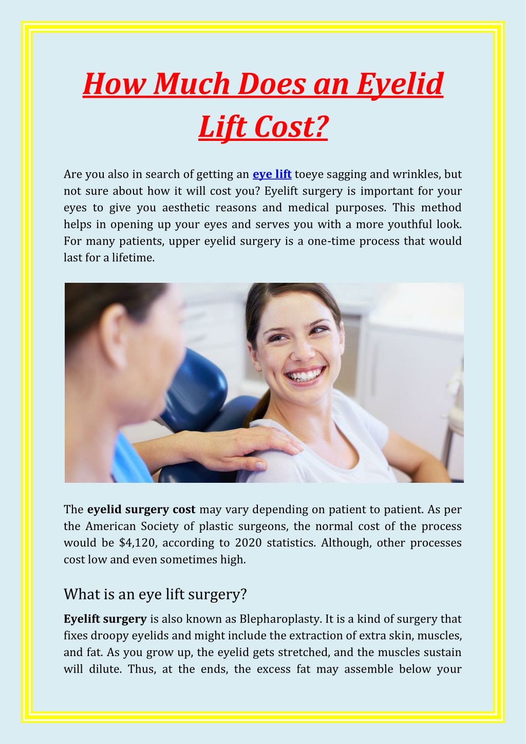 PPT How Much Does an Eyelid Lift Cost PowerPoint Presentation, free