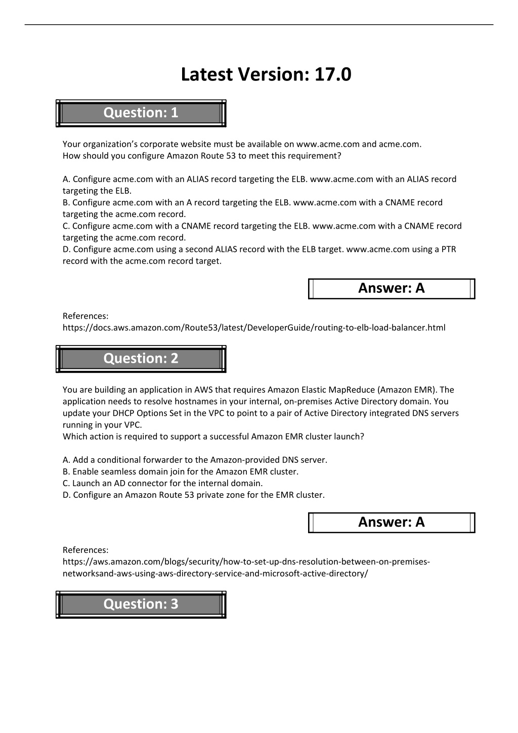 Reliable AWS-Advanced-Networking-Specialty Exam Answers