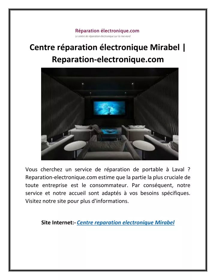 PPT - Centre Réparation électronique Mirabel | Reparation-electronique ...