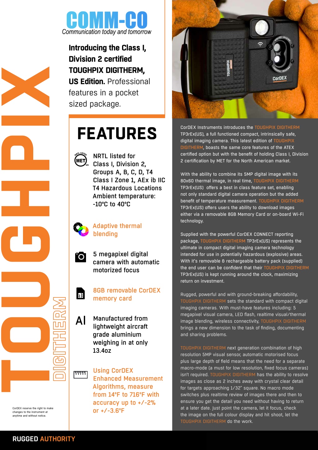 CorDEX TOUGHPIX III TP3rEx Digitherm Compact Digital and Thermal