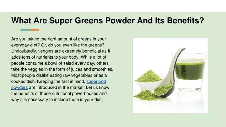 What Are Super Greens Powder And Its Benefits N 