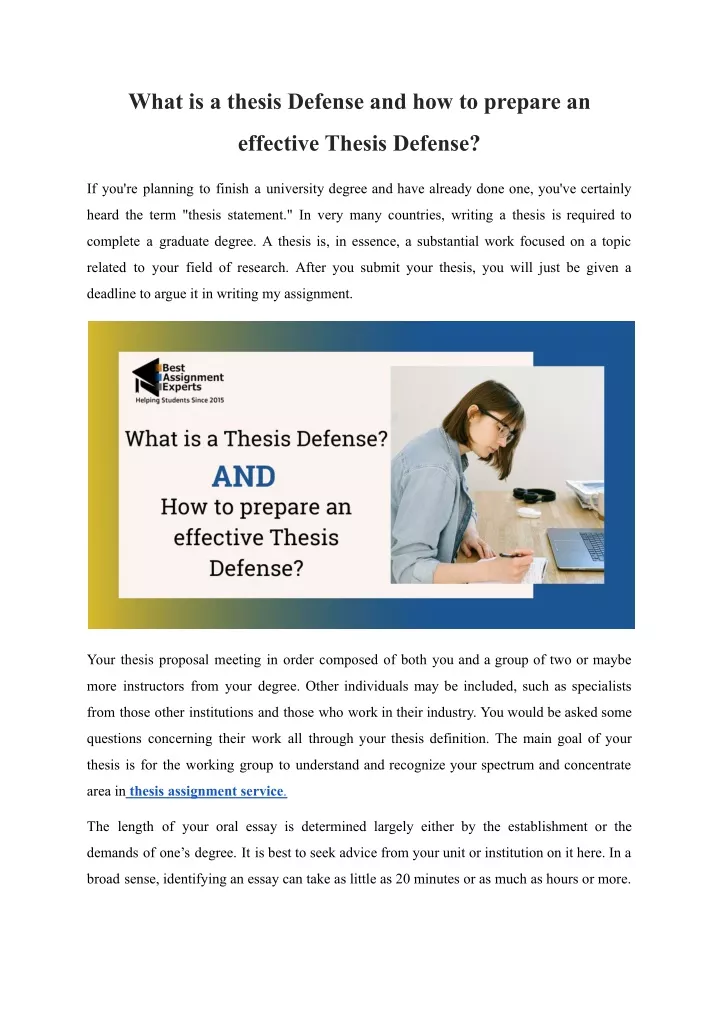 what does defend a thesis mean