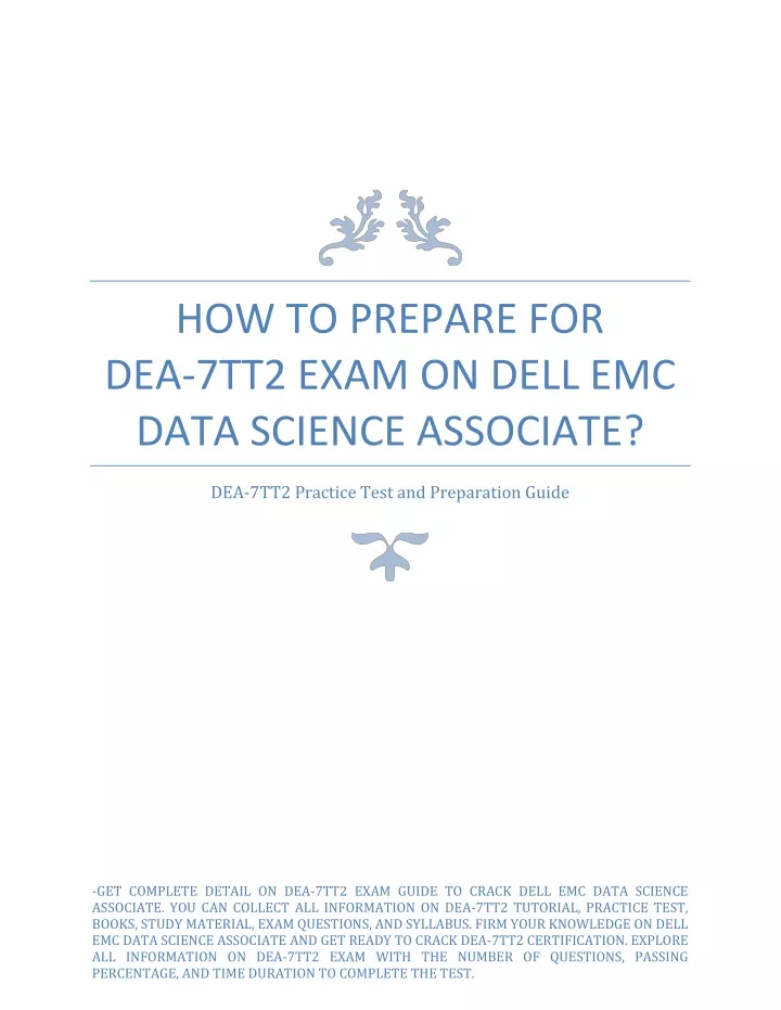 Dumps DEA-7TT2 Questions