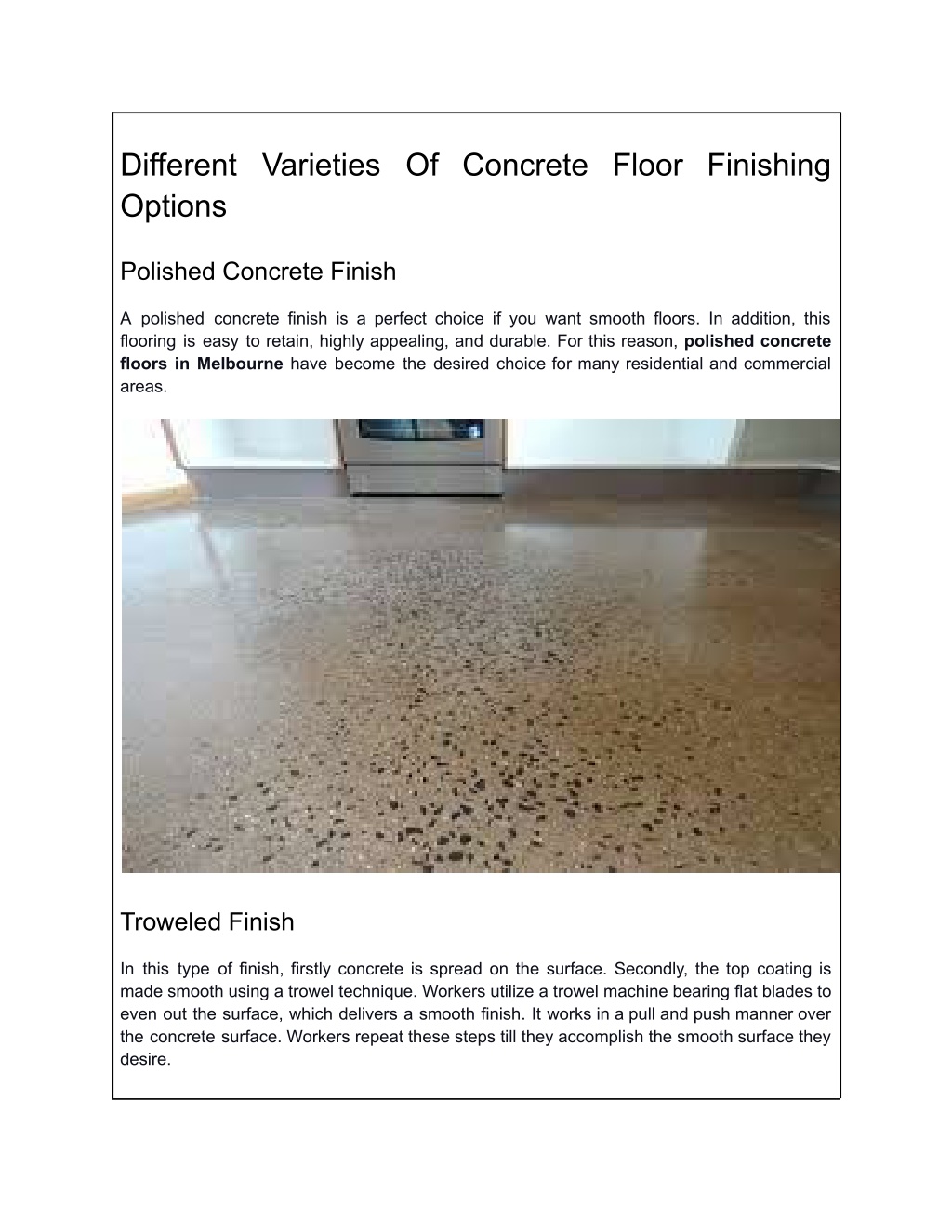 PPT - Different Types Of Concrete Floor Finishes PowerPoint ...