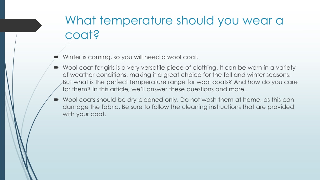 PPT What temperature is wool coat for girls is PowerPoint