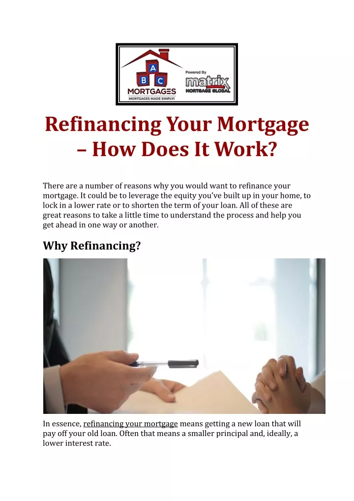 PPT - Refinancing Your Mortgage – How Does It Work-converted PowerPoint ...