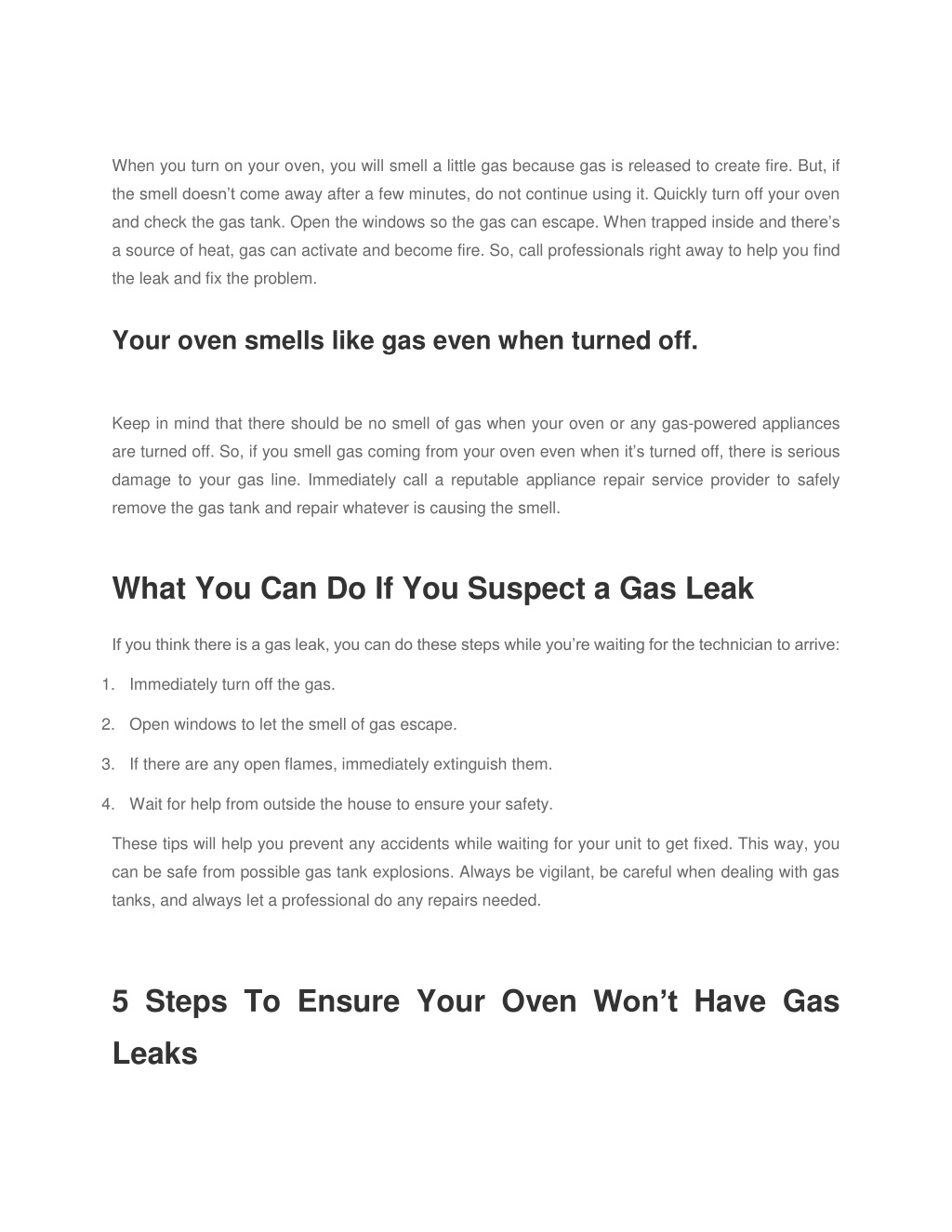 PPT Why Your Gas Oven Smells Like Fuel and How To Fix It PowerPoint