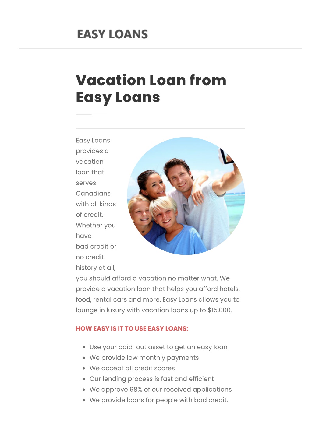 PPT - Vacation Loan from Easy Loans PowerPoint Presentation, free ...