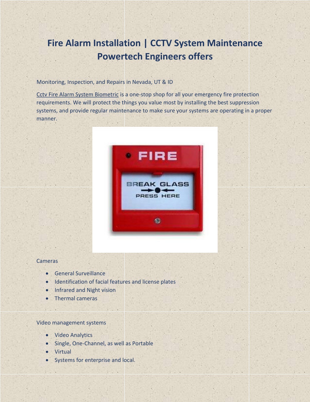 PPT - Cctv Fire Alarm System Biometric PowerPoint Presentation, free ...