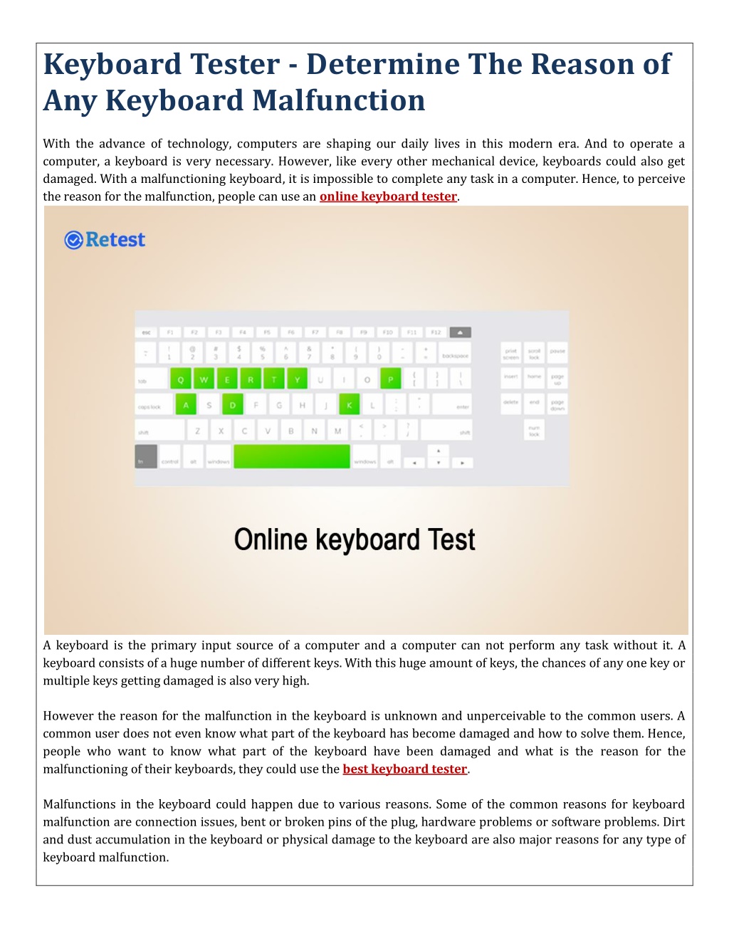 PPT - Keyboard Tester - Determine The Reason of Any Keyboard Malfunction PowerPoint Presentation 