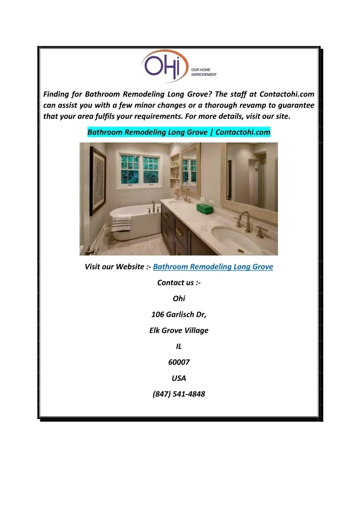 PPT Bathroom Remodeling Long Grove PowerPoint